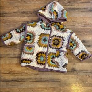 ZARA Colorful Crochet Hooded Jacket